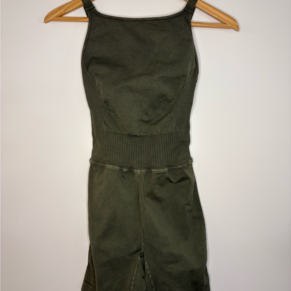 Free People Olive Green Shorts Romper